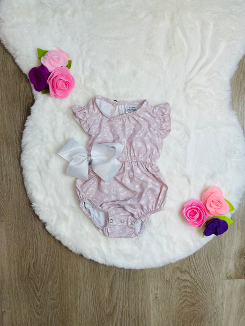 Bowtism Baby Pastel Cheetah Silk Romper with Matching Bow - Bowtism